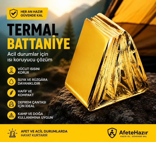 Deprem Afet Hipotermi Termal Acil Durum Battaniyesi