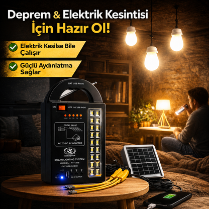 Güneş Enerjili  Acil Durum Afet ve Deprem  Seti